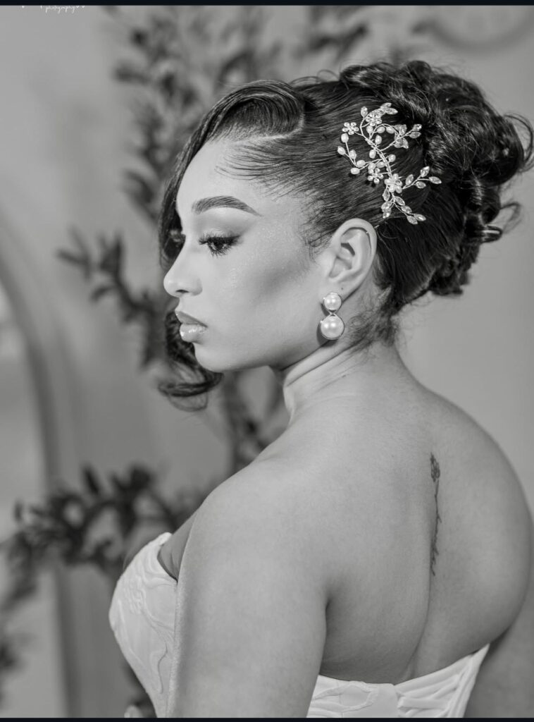 prestyled bridal hair