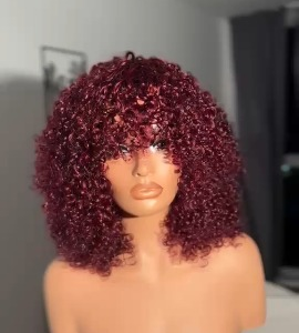 12" sdd virgin pixie curls fringe wig