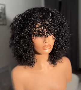 12" sdd virgin pixie curls fringe wig