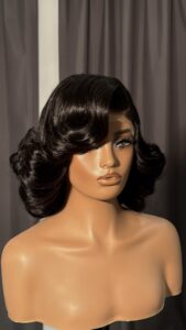 sdd bouncy curls (short wig) 12’ with hd 5*5 lace closure
